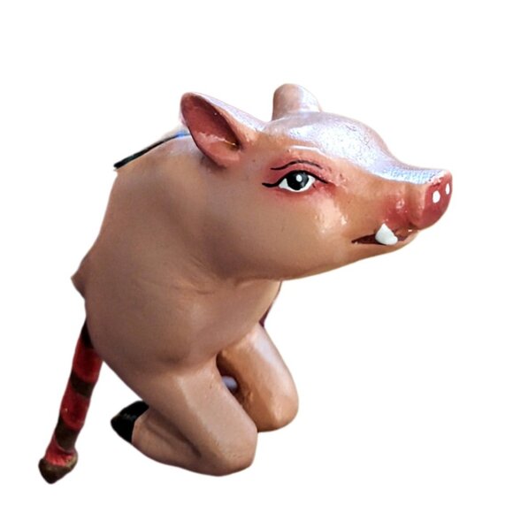 Vintage Smithsonian Hand Crafted Carousel Pig Christmas Ornament Kurt Adler New - Picture 7 of 9